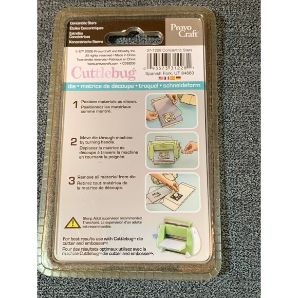 Cuttlebug Concentric Stars Die By Provo Craft - New - Picture 2 of 3